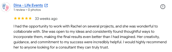 A Google review from a client of ours that needed assistance with a new business venture.